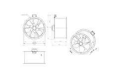 Axialer 710-mm-Rauchgasventilator F400 - AL 710 D4 F4 02 CFG