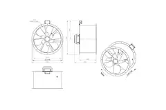 Axialer 710-mm-Rauchgasventilator F400 - AL 710 D4 F4 03 CFG
