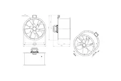 Axialer 710-mm-Rauchgasventilator F400 - AL 710 D4 F4 01 CFG