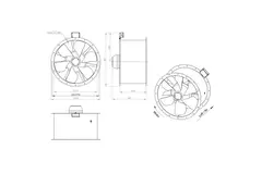 Axialer 710-mm-Rauchgasventilator F400 - AL 710 D84U F4 02 CFG