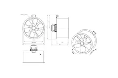 Axialer 710-mm-Rauchgasventilator F400 - AL 710 D84U F4 01 CFG