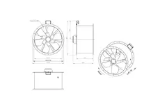 Axialer 710-mm-Rauchgasventilator F400 - AL 710 D6 F4 01 CFG
