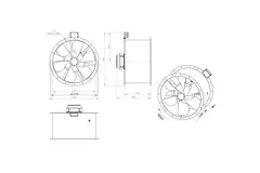 Axialer 710-mm-Rauchgasventilator F300- AL 710 D4 F3 03 CFG