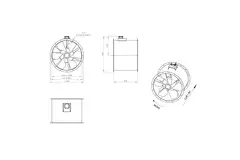 Axialer 800-mm-Kanalventilator Rauchgas F400 - AL 800 D4 F4 04 CFG