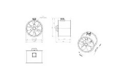 Axialer 800-mm-Kanalventilator Rauchgas F400 - AL 800 D4 F4 05 CFG