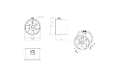 Axialer 800-mm-Kanalventilator Abgas F400 - AL 800 D6 F4 01 CFG