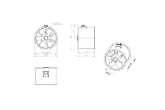 Axialer 800-mm-Kanalventilator Abgas F400 - AL 800 D6 F4 03 CFG