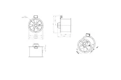 Axialer 450 mm Abgasventilator F400 - AL 450 D42U F4 01 CFG