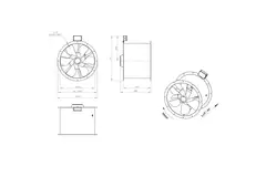Axialer 560-mm-Rauchgasventilator F300- AL 560 D4 F3 04 CFG
