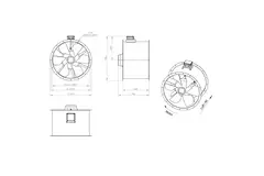 Axialer 900-mm-Rauchgasventilator F400 - AL 900 D4 F4 03 CFG