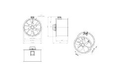 Axialer 900-mm-Rauchgasventilator F400 - AL 900 D4 F4 05 CFG
