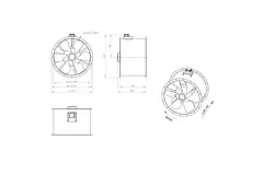 Axialer 900-mm-Rauchgasventilator F400 - AL 900 D84U F4 01 CFG