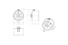 Axialer 900-mm-Rauchgasventilator F400 - AL 900 D6 F4 03 CFG