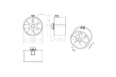 Axialer 1000-mm-Rauchgasventilator F400 - AL 1000 D6 F4 03 CFG