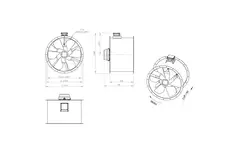 Axialer 900-mm-Rauchgasventilator F300- AL 900 D6 F3 03 CFG