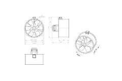 Axial 1250 mm Kanalventilator Abgas F300- AL 1250 D6 F3 06 CFG