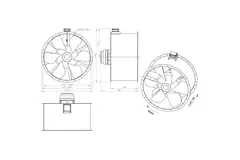 Axialer 1250 mm Kanalventilator Abgas F400 - AL 1250 D6 F4 02 CFG
