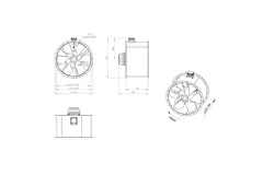 Axialer 1120 mm Abgasventilator F300- AL 1120 D6 F3 05 CFG