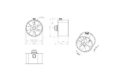 Axialer 1120-mm-Rauchgasventilator F400 - AL 1120 D6 F4 05 CFG