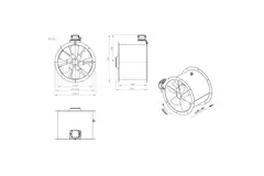 Axialer Kanalventilator 450 mm - AL 450 D2 02 CFG