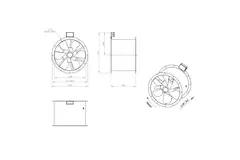 Axialer 560-mm-Rauchgasventilator F400 - AL 560 D4 F4 01 CFG