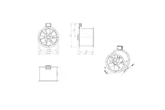 Axialer Kanalventilator 450 mm Abgas F300- AL 450 D2 F3 02 CFG