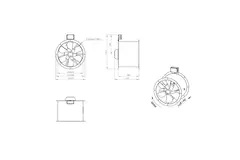 Axialer 450 mm Abgasventilator F300- AL 450 D42U F3 02 CFG