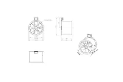 Axialer 450-mm-Rauchgasventilator F300- AL 450 D4 F3 02 CFG