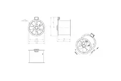 Axialer 500-mm-Rauchgasventilator F300- AL 500 D42U F3 02 CFG