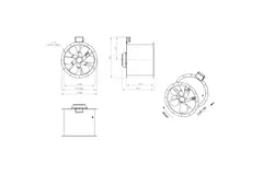 Axialer 500-mm-Rauchgasventilator F300- AL 500 D42U F3 01 CFG