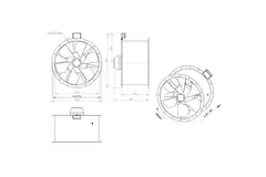 Axialer 710 mm Kanalventilator Abgas F300- AL 710 D84U F3 02 CFG