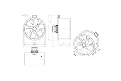 Axialer 710-mm-Rauchgasventilator F300- AL 710 D84U F3 01 CFG