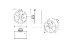 Axialer 710-mm-Rauchgasventilator F300- AL 710 D6 F3 02 CFG