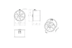 Axialer 900-mm-Rauchgasventilator F300- AL 900 D84U F3 01 CFG