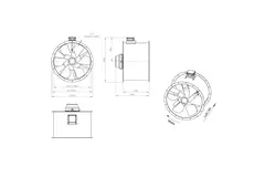 Axialer 900-mm-Rauchgasventilator F300- AL 900 D84U F3 03 CFG