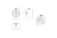 Axialer 800 mm Kanalventilator Abgas F400 - AL 800 D84U F4 03 CFG