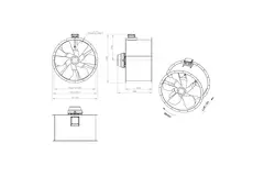 Axialer 1000-mm-Rauchgasventilator F400 - AL 1000 D84U F4 02 CFG