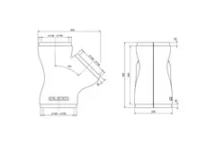 Duco Verbindungsstück 180 Durchmesser 2x 160 Durchmesser für Mehrzonenventile