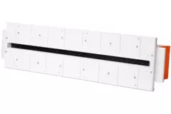 Ergovent verputzbarer rahmenloser Schlitzdurchlass 600 mm mit Anschlussdurchmesser 75 mm - Profil (vertikal)