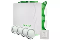 DucoBox Silent 2.0 400 m³/h + RF-Steuerung + 4 Ventile - Sicherheitsstecker