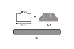 ClimaConnect-Montageschiene aus vibrationsabsorbierendem Gummi 600 mm