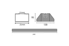 ClimaConnect Montageschiene aus schwingungsdämpfendem Gummi 1000 mm