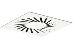 Drallauslass aus Stahl mit verstellbaren Leitblechen - 500x500 mm - RAL 9010