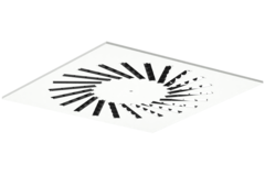 Drallauslass aus Stahl mit verstellbaren Leitblechen - 595x595 mm - RAL 9016