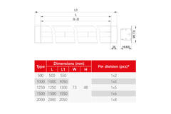 Aluminium-Lüftungsgitter mit 1 verstellbarem Lamellenblatt – 2000 mm – RAL 9016 + isolierter Luftverteilerkasten mit Luftmengenregelklappe