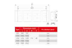 Aluminium-Lüftungsgitter mit 2 verstellbaren Lamellenblättern – 2000 mm – RAL 9016 + isolierter Luftkanal mit Luftmengenregelklappe