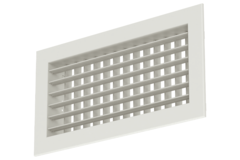 Doppeltes verstellbares Wandgitter aus Aluminium mit Regelklappe - mit Reibungsfedern - 600x300 mm - RAL 9010
