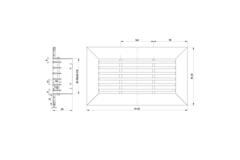 Aluminium-Stabgitter - mit Reibungsfedern - 300x100 mm - Eloxiertes Aluminium