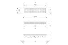 Aluminium Wandgitter mit festem Gitter - mit Reibungsfedern - 600x400 mm - RAL 9005