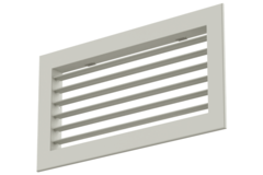 Einfach verstellbares Wandgitter aus Aluminium - mit Reibungsfedern - 200x100 mm - RAL 9010